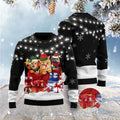 FUNSTUFFPRINT Cat Gifts Noel Ugly Christmas Sweater, Christmas Cat Ugly Sweater, Ugly Cat Xmas Sweater Ugly Sweater