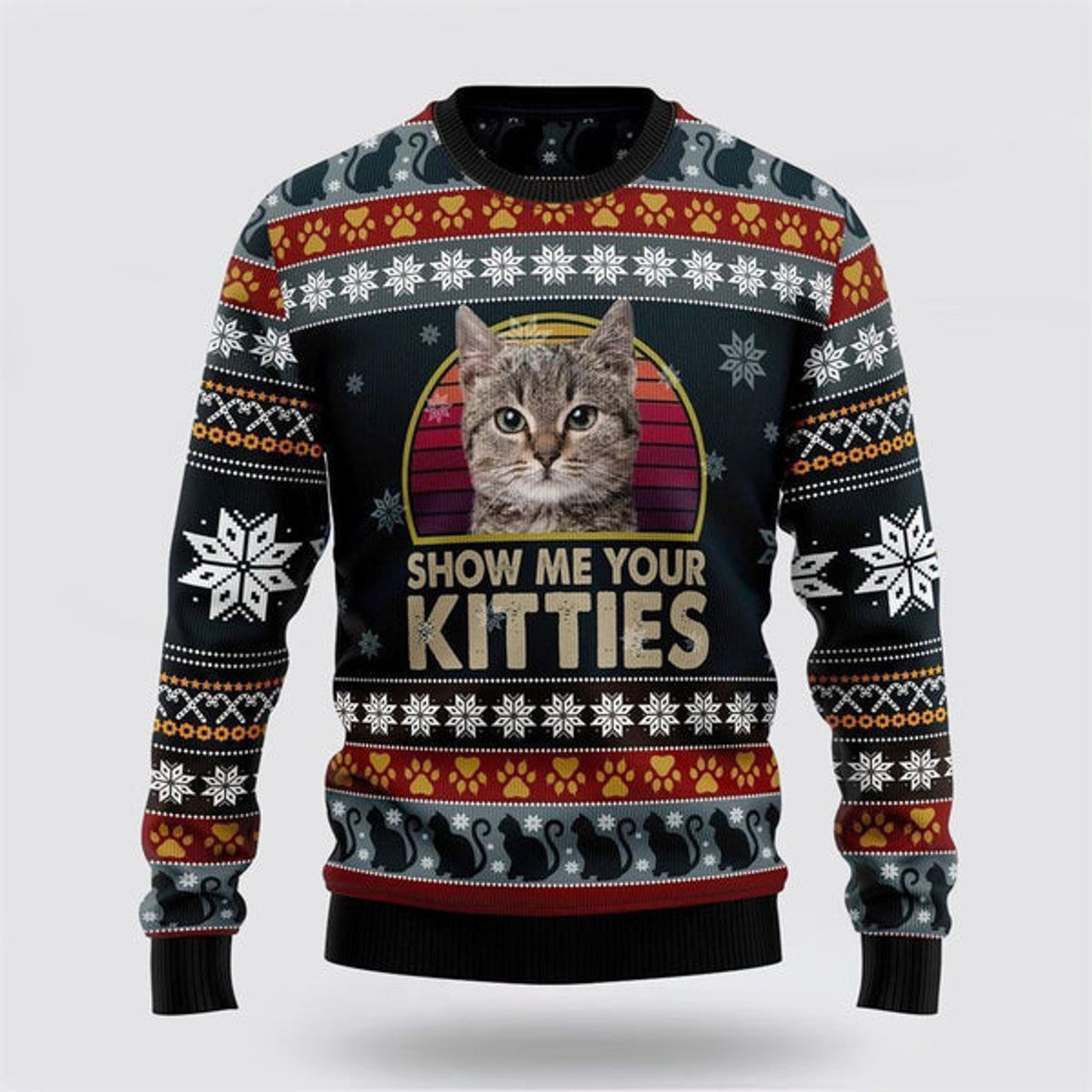 FUNSTUFFPRINT Cat Keep It Classy For Christmas Ugly Christmas Sweater For Men And Women, Best Gift For Christmas, Christmas Fashion Winter Ugly  Sweater