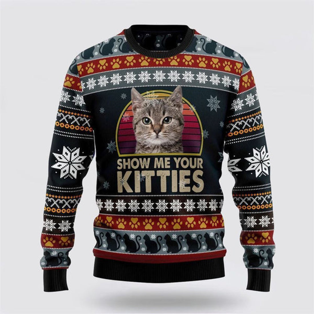 FUNSTUFFPRINT Cat Keep It Classy For Christmas Ugly Christmas Sweater For Men And Women, Best Gift For Christmas, Christmas Fashion Winter Ugly  Sweater
