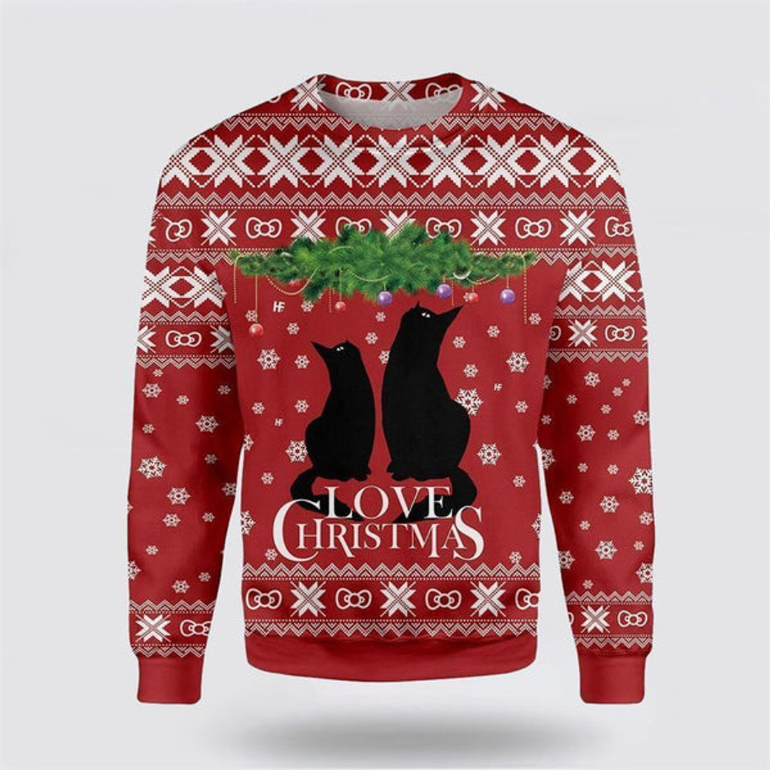 FUNSTUFFPRINT Cat Love Christmas Ugly Christmas Sweater For Men And Women, Best Gift For Christmas, Christmas Fashion Winter Ugly  Sweater