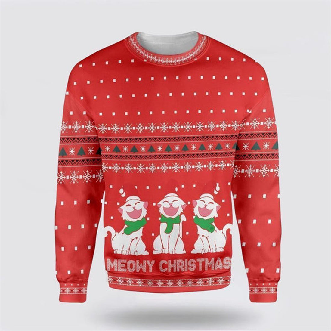 FUNSTUFFPRINT Cat Meowy Christmas Ugly Christmas Sweater For Men And Women, Best Gift For Christmas, Christmas Fashion Winter Ugly  Sweater