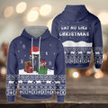 FUNSTUFFPRINT 3D Cat No Like Christmas All Over 3D Hoodie and Zip Hoodie