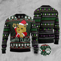FUNSTUFFPRINT Cat Santa Jaws Ugly Christmas Sweater, Christmas Cat Ugly Sweater, Ugly Cat Xmas Sweater Ugly Sweater