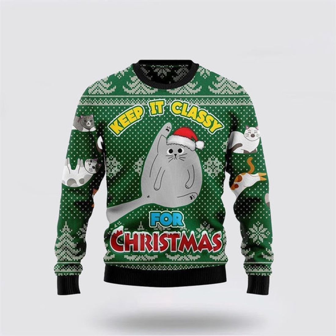 FUNSTUFFPRINT Cat Show Me Your Kitties Ugly Christmas Sweater For Men And Women, Best Gift For Christmas, Christmas Fashion Winter Ugly  Sweater