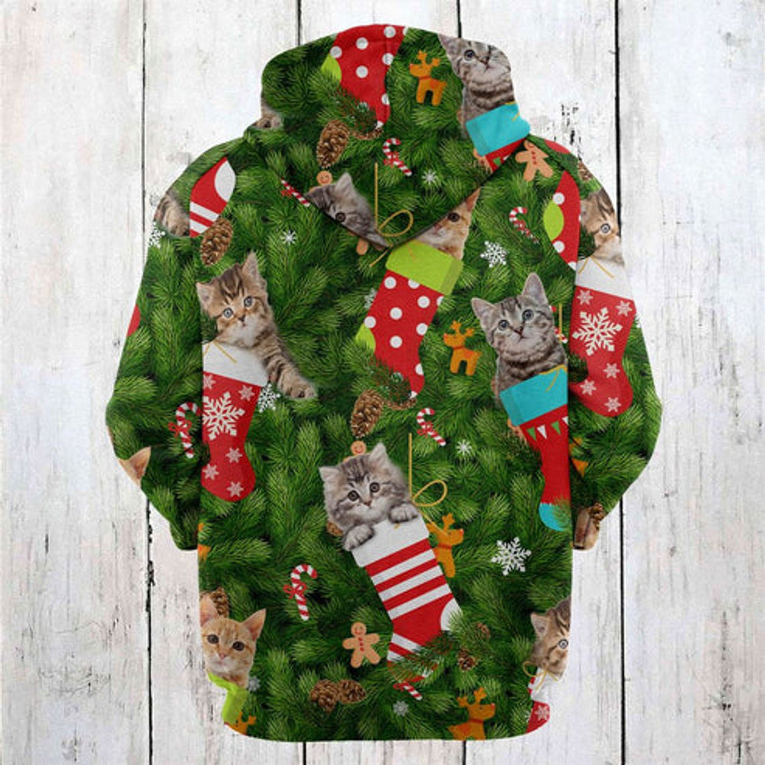 FUNSTUFFPRINT 3D Cat Socks Christmas All Over 3D Hoodie and Zip Hoodie