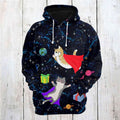 FUNSTUFFPRINT 3D Cat Space All Over 3D Hoodie and Zip Hoodie