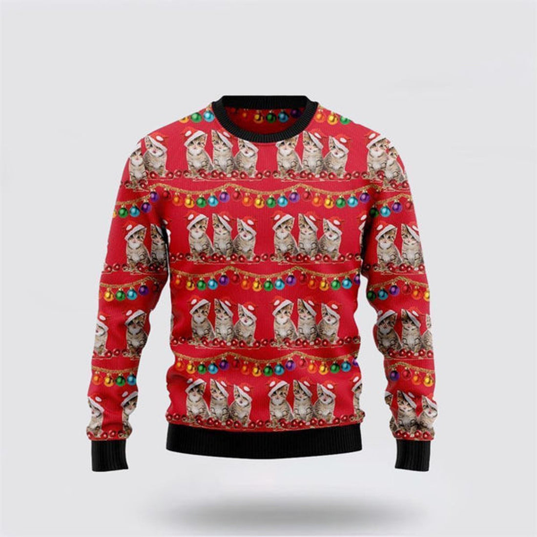FUNSTUFFPRINT Cat Themed Kitten Christmas Ugly Christmas Sweater For Men And Women, Best Gift For Christmas, Christmas Fashion Winter Ugly  Sweater
