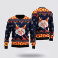 FUNSTUFFPRINT Cat With Lasers Eyes Ugly Christmas Sweater For Men And Women, Best Gift For Christmas, Christmas Fashion Winter  Ugly  Sweater
