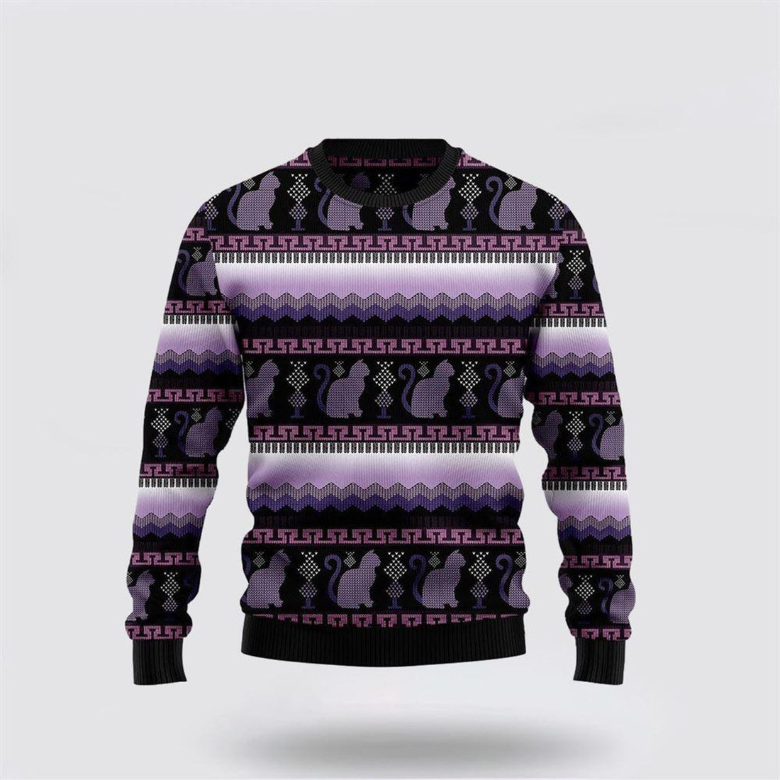 FUNSTUFFPRINT Cat Xmas Ugly Christmas Sweater – Cat Lover Christmas Sweater Ugly  Sweater