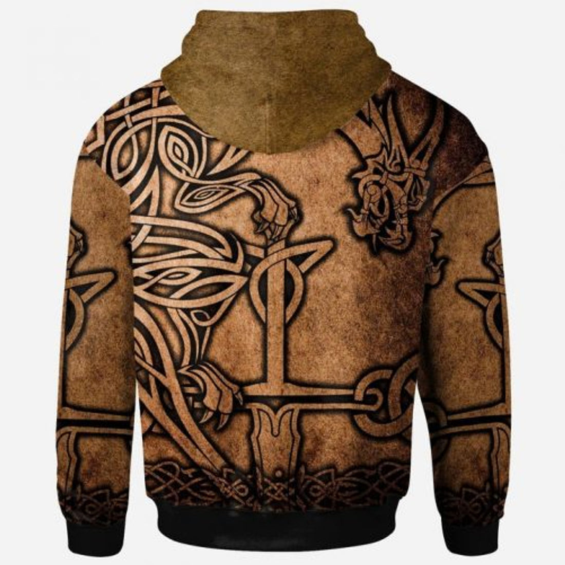 FUNSTUFFPRINT Celtic Dragon 3D All Over Hoodie Celtic Dragon With Cross Vintage Style 3D Hoodie and Zip Hoodie