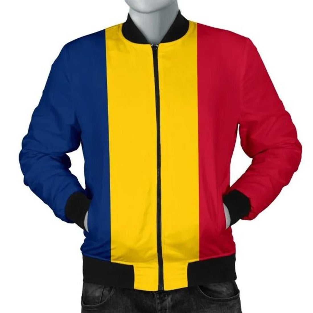 FUNSTUFFPRINT Chad Flag Men's 3D Bomber Jacket