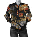 FUNSTUFFPRINT Chameleon Print Pattern Women Casual 3D Bomber Jacket