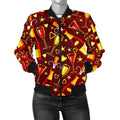 FUNSTUFFPRINT Champagne Pattern Print Women Casual 3D Bomber Jacket