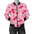 FUNSTUFFPRINT Cherry Floral Pattern Print Women Casual 3D Bomber Jacket