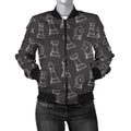 FUNSTUFFPRINT Chess Print Pattern Women Casual 3D Bomber Jacket