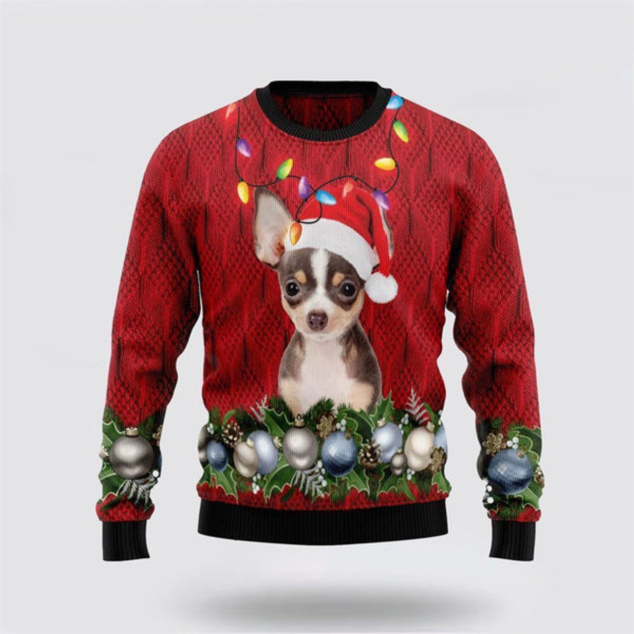 FUNSTUFFPRINT Chihuahua Christmas Beauty Ugly Ugly Christmas Sweater For Men And Women, Gift For Christmas, Best Winter Christmas Outfit Ugly  Sweater