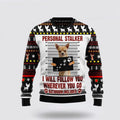 FUNSTUFFPRINT Chihuahua Personal Stalker Ugly Christmas Sweater For Men And Women, Gift For Christmas, Best Winter Christmas Outfit Ugly  Sweater