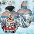 FUNSTUFFPRINT 3D Chihuahua Santa Christmas All Over 3D Hoodie and Zip Hoodie