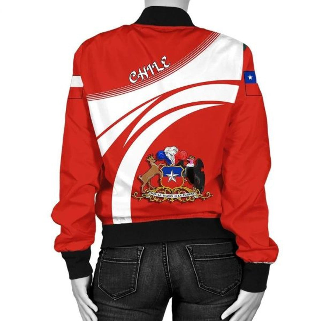 FUNSTUFFPRINT Chile Coat Of Arms Women Bomber Jacket Cricket 3D Bomber Jacket