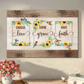 Choose Love Show Grace Have Faith Hummingbird Sunflower Canvas Wall Art - Christian Canvas - Faith Canvas