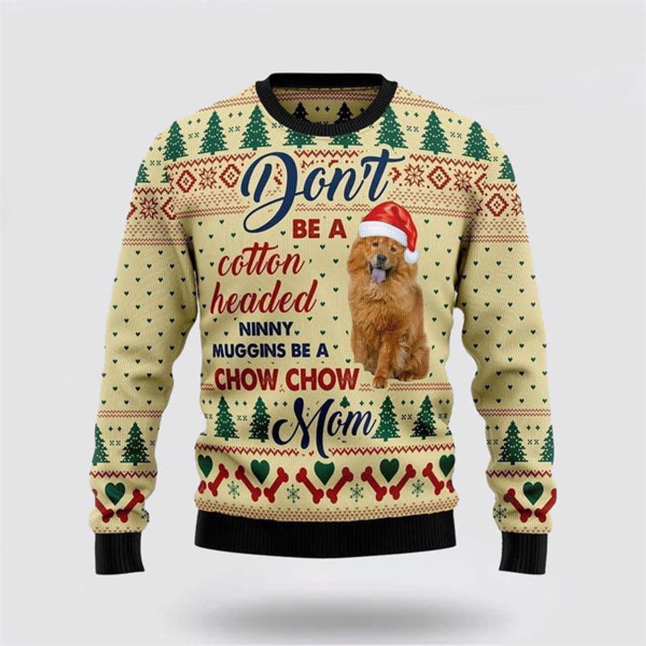 FUNSTUFFPRINT Chow Chow Mom Ugly Christmas Sweater For Men And Women, Gift For Christmas, Best Winter Christmas Outfit Ugly  Sweater