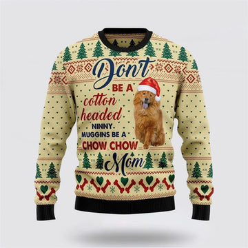 FUNSTUFFPRINT Chow Chow Mom Ugly Christmas Sweater For Men And Women, Gift For Christmas, Best Winter Christmas Outfit Ugly  Sweater