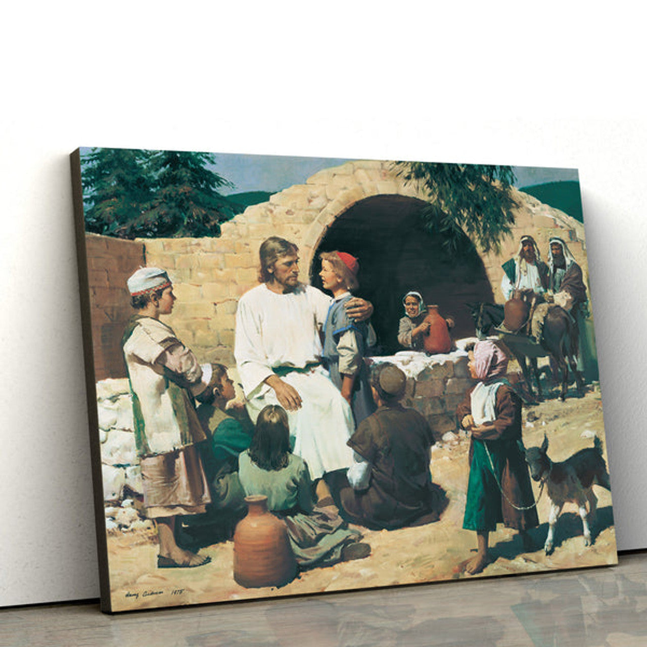 Christ And The Children Canvas Wall Art - Christian Canvas Pictures - Religious Canvas Wall Art