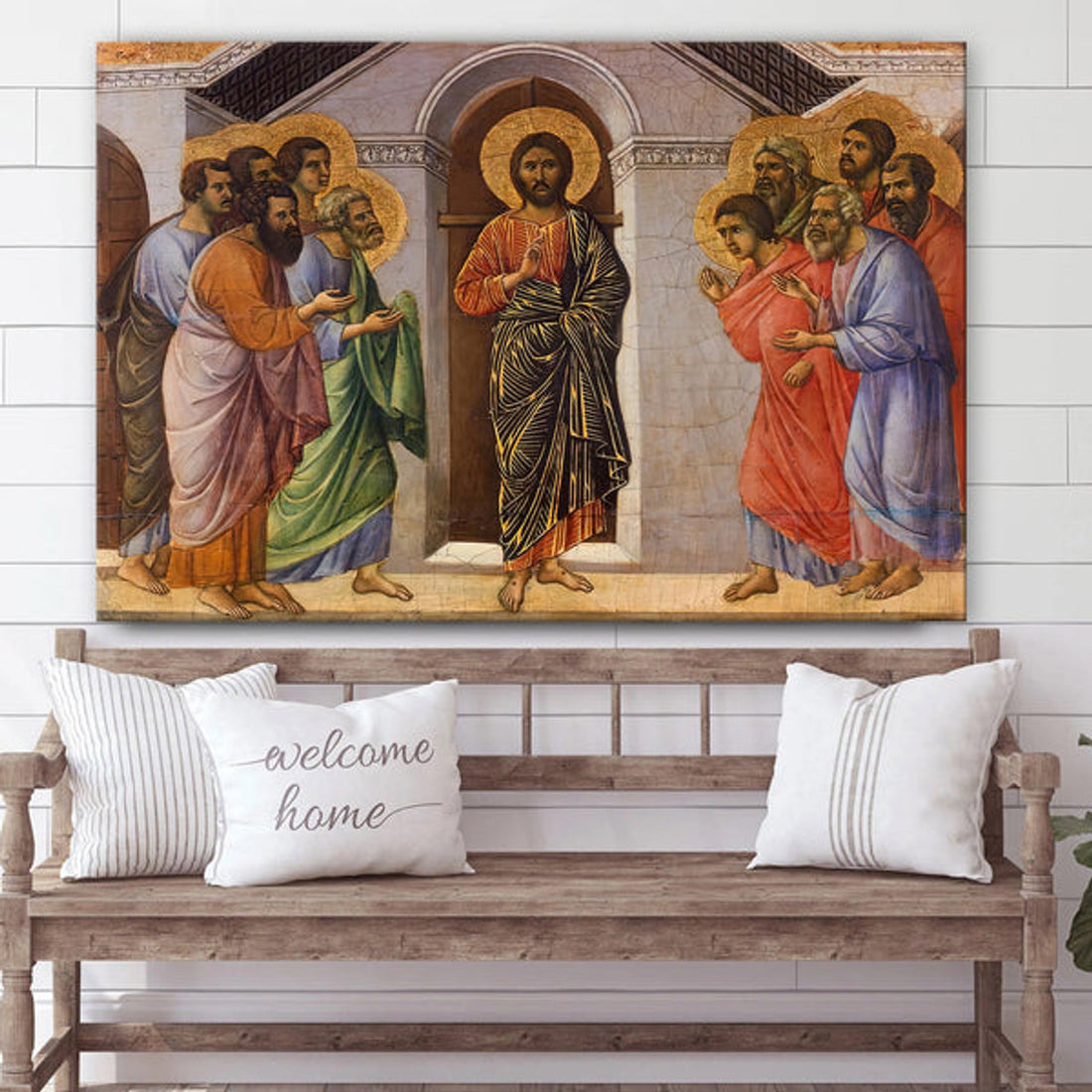 Christ Appears To Apostles Behind Closed Doors Canvas Wall Art - Christian Canvas Wall Decor - Religious Wall Art Canvas