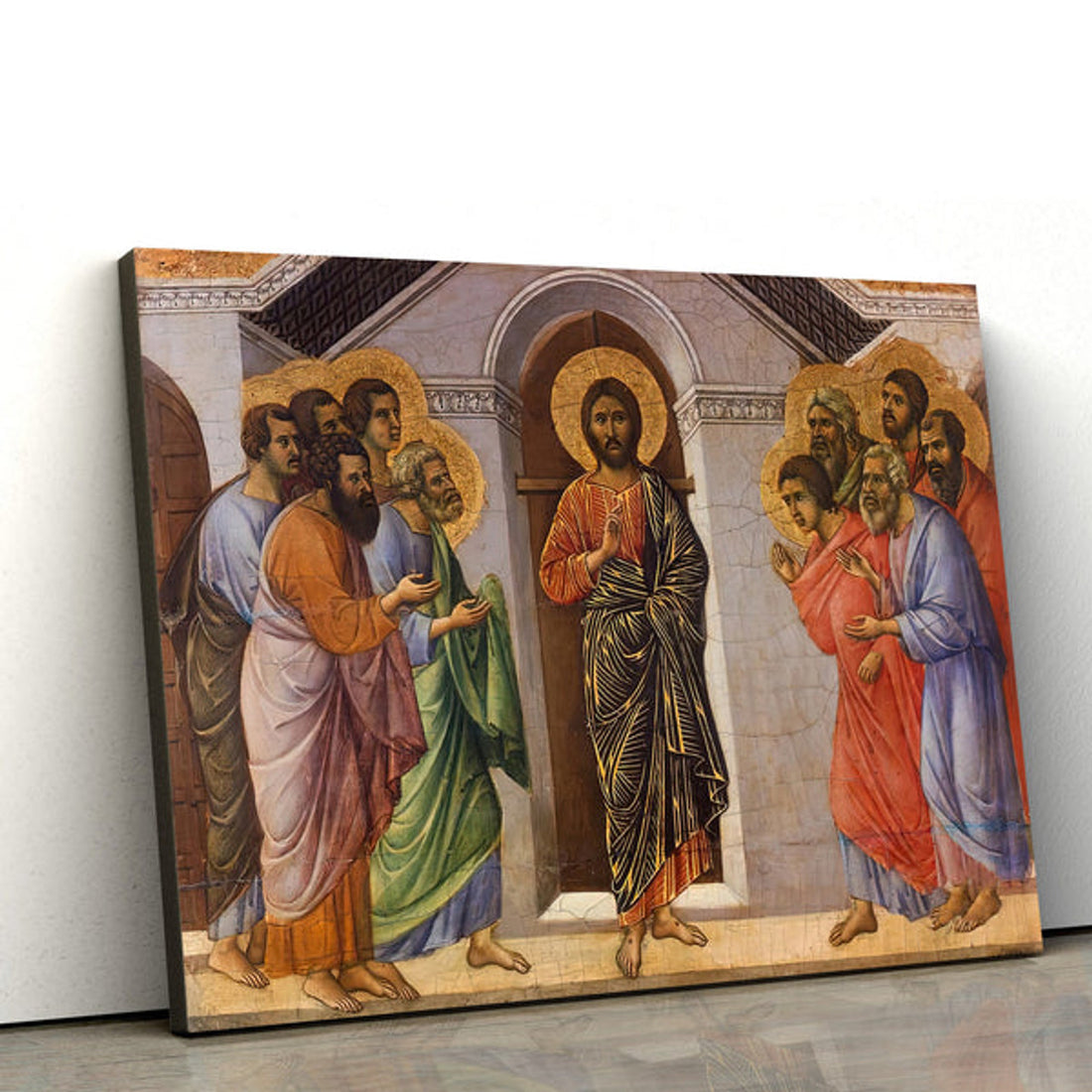 Christ Appears To Apostles Behind Closed Doors Canvas Wall Art - Christian Canvas Wall Decor - Religious Wall Art Canvas