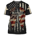 FUNSTUFFPRINT Christ Cross Wings One Nation Under God American Flag 3D All Over Printed Shirt for Men and Women 3D T-shirt