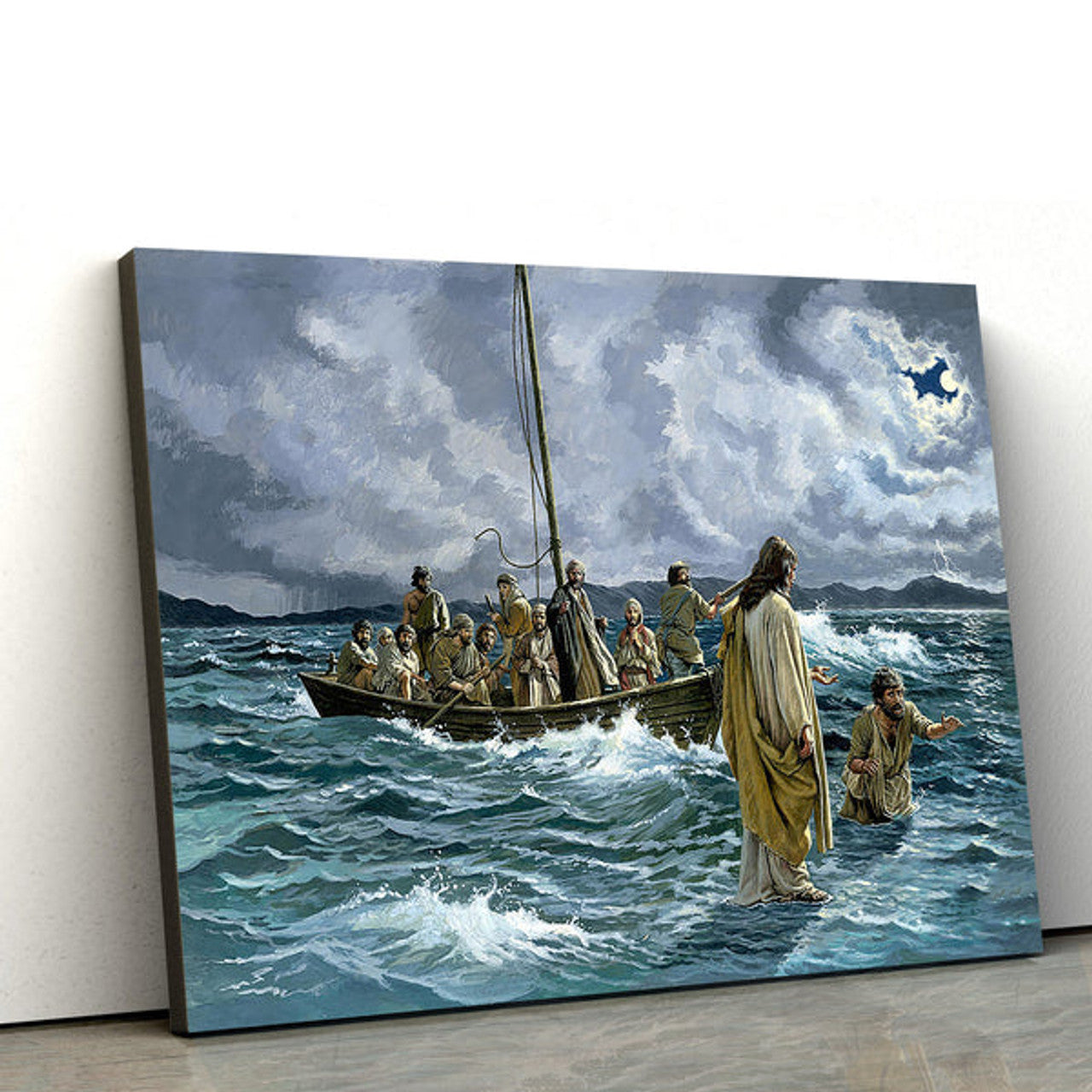 Christ Walking On The Sea Of Galilee Canvas Pictures - Jesus Canvas Pictures - Christian Wall Art