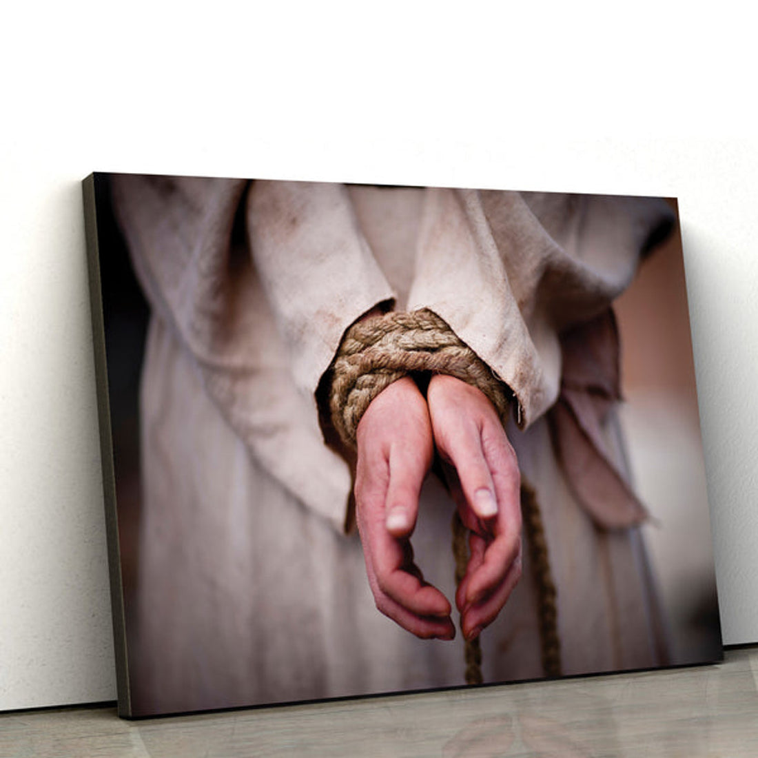 Christ's Hands Bound Canvas Wall Art - Easter Wall Art - Christian Canvas Wall Art