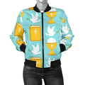 FUNSTUFFPRINT Christian Dove Pattern Print Women Casual 3D Bomber Jacket