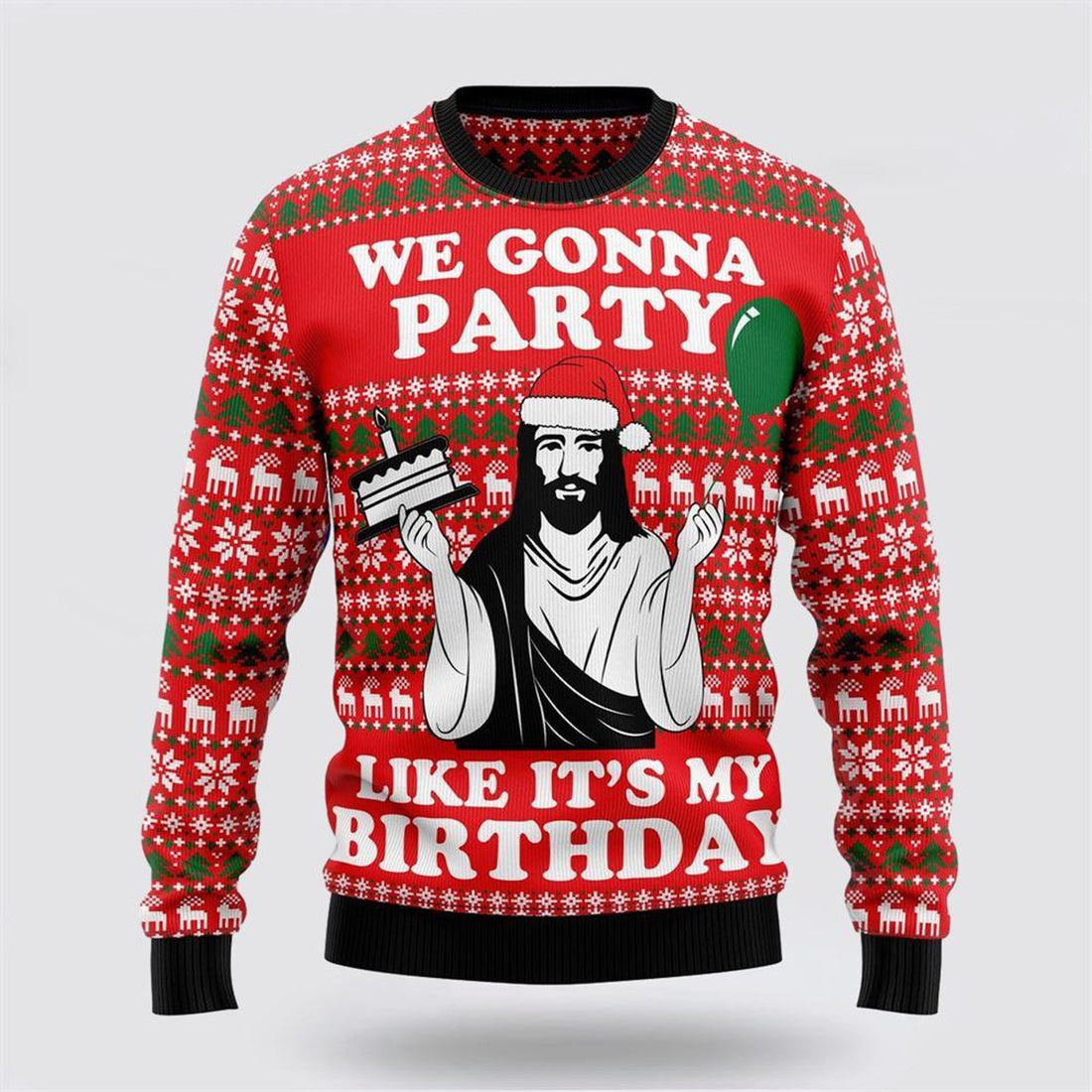 FUNSTUFFPRINT Christian Party Ugly Christmas Sweater – Gifts For People Who Love Jesus Ugly  Sweater