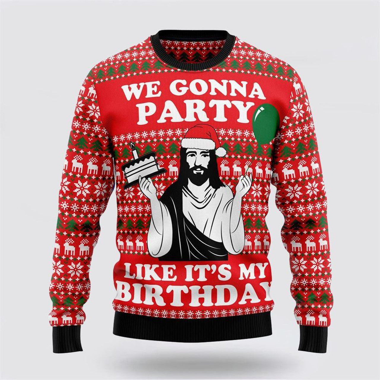 FUNSTUFFPRINT Christian Party Ugly Christmas Sweater – Gifts For People Who Love Jesus Ugly  Sweater