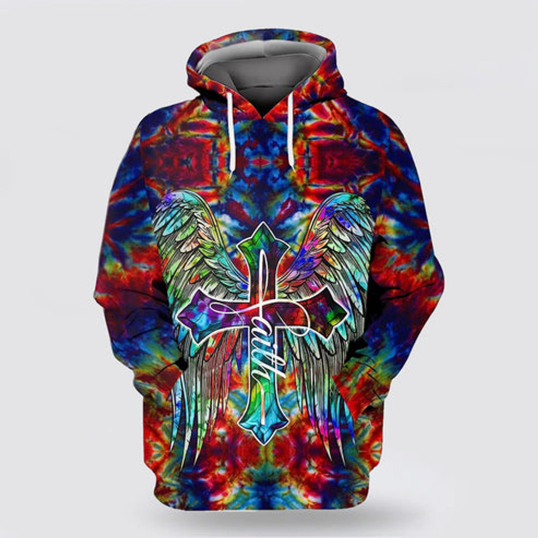 FUNSTUFFPRINT 3D Christian Faith Of Jesus Cross Red 3D Hoodie and Zip Hoodie