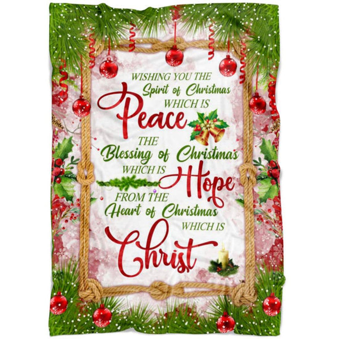 FUNSTUFFPRINT Christian Christmas Gifts Peace Hope Christ Fleece Blanket - Christian Blanket - Bible Verse Blanket