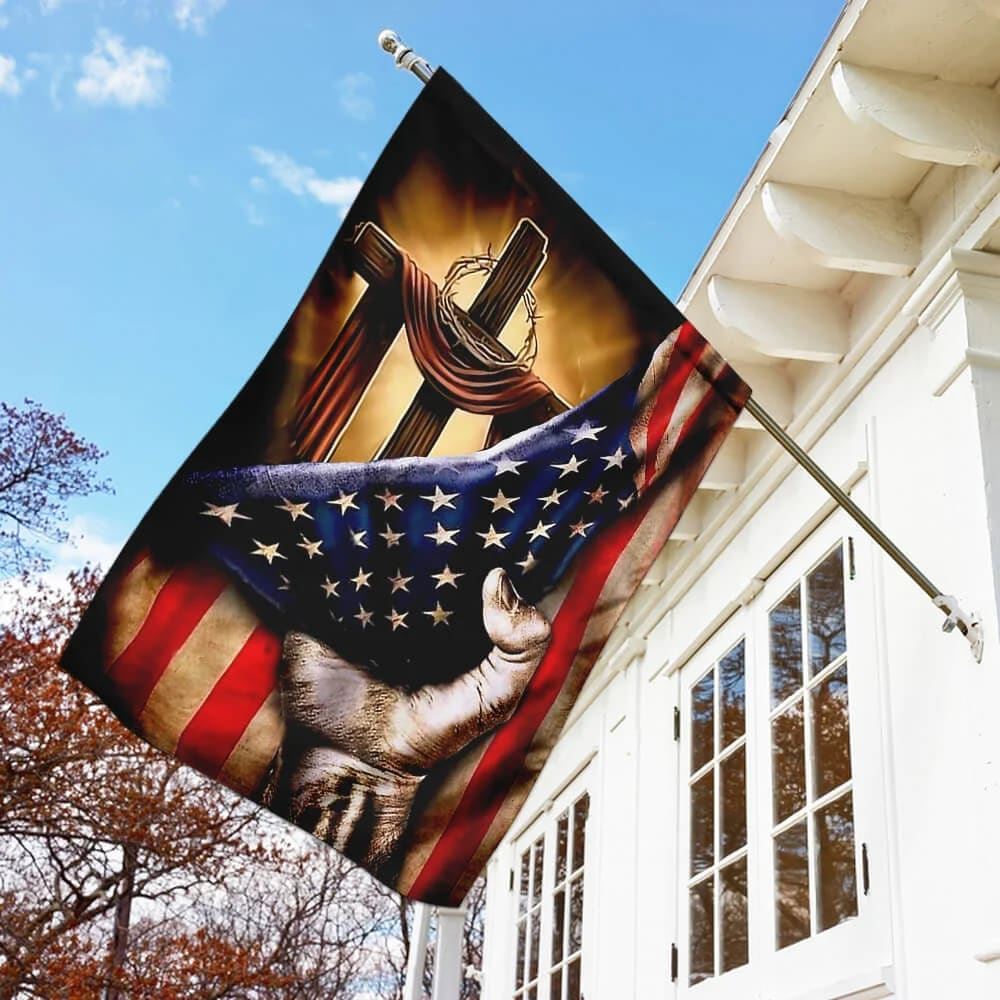 Christian Cross Crown Jesus House Flags, Christian Flag, Scripture Flag, Garden Banner