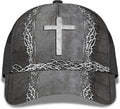 FUNSTUFFPRINT Christian Cross With Crown Of Thorn All Over Print Baseball Cap - Christian Hats For Men Women