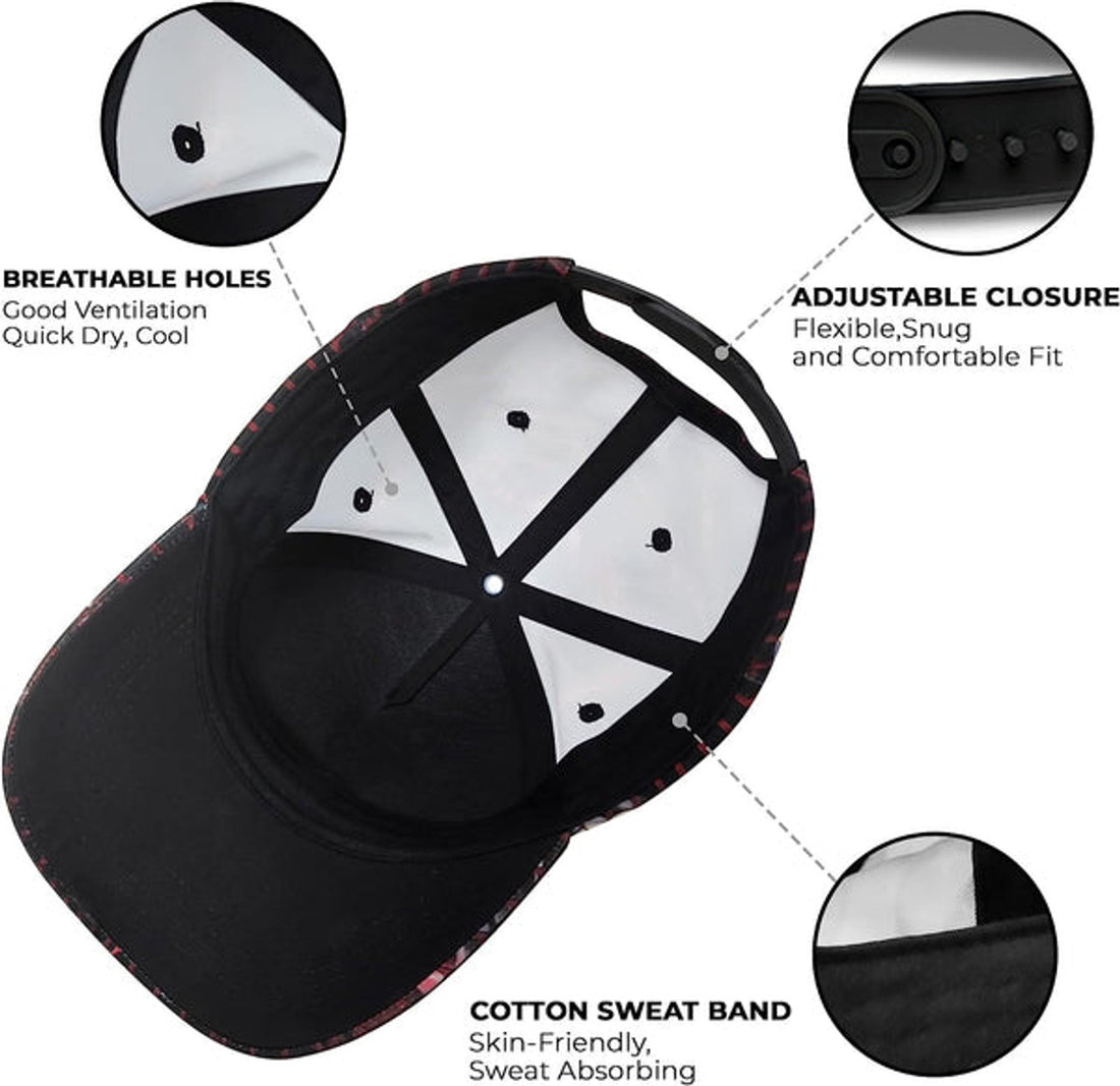 FUNSTUFFPRINT Christian Cross With Crown Of Thorn All Over Print Baseball Cap - Christian Hats For Men Women
