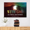 Christian Easter Gifts Matthew 1926 With God All Things Are Possible Wall Art Canvas - Religious Wall Decor