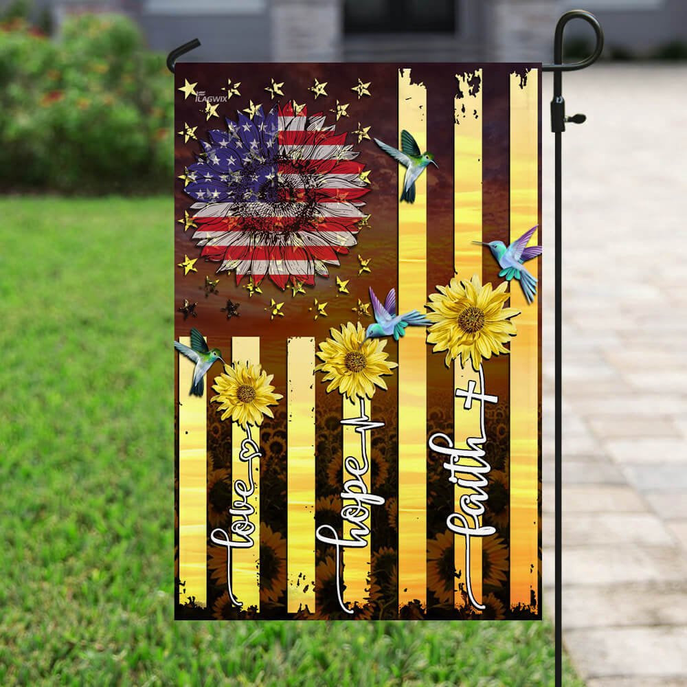 Christian Garden Flags, American Faith Hope Love Flag, Christian House Flags, Christian Cross Flag, Faith Flag