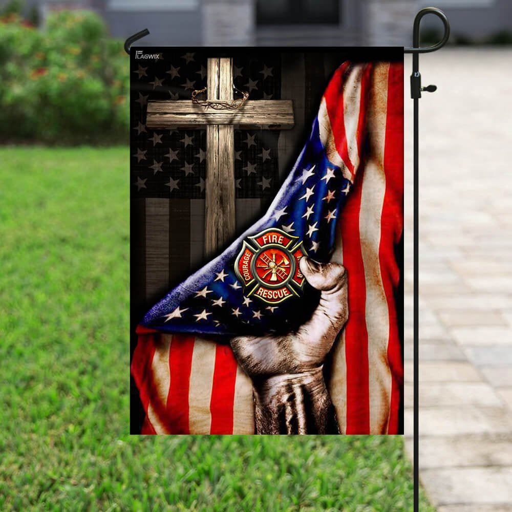 Christian Garden Flags, Firefighter Christian Cross Flag, Christian House Flags, Christian Cross Flag, Faith Flag