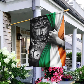 Christian Garden Flags, Jesus - Just Have Faith Irish Flag, Christian House Flags, Christian Cross Flag, Faith Flag