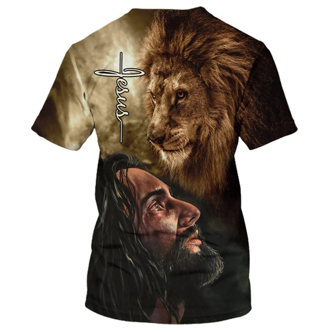 FUNSTUFFPRINT Christian Jesus Lion 3D All Over Printed Shirt for Men and Women 3D T-shirt