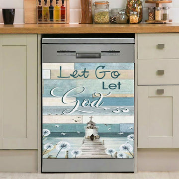 Christian Let Go Let God Dishwasher Cover, Bible Verse Dishwasher Magnet Cover, Scripture Kitchen Decor