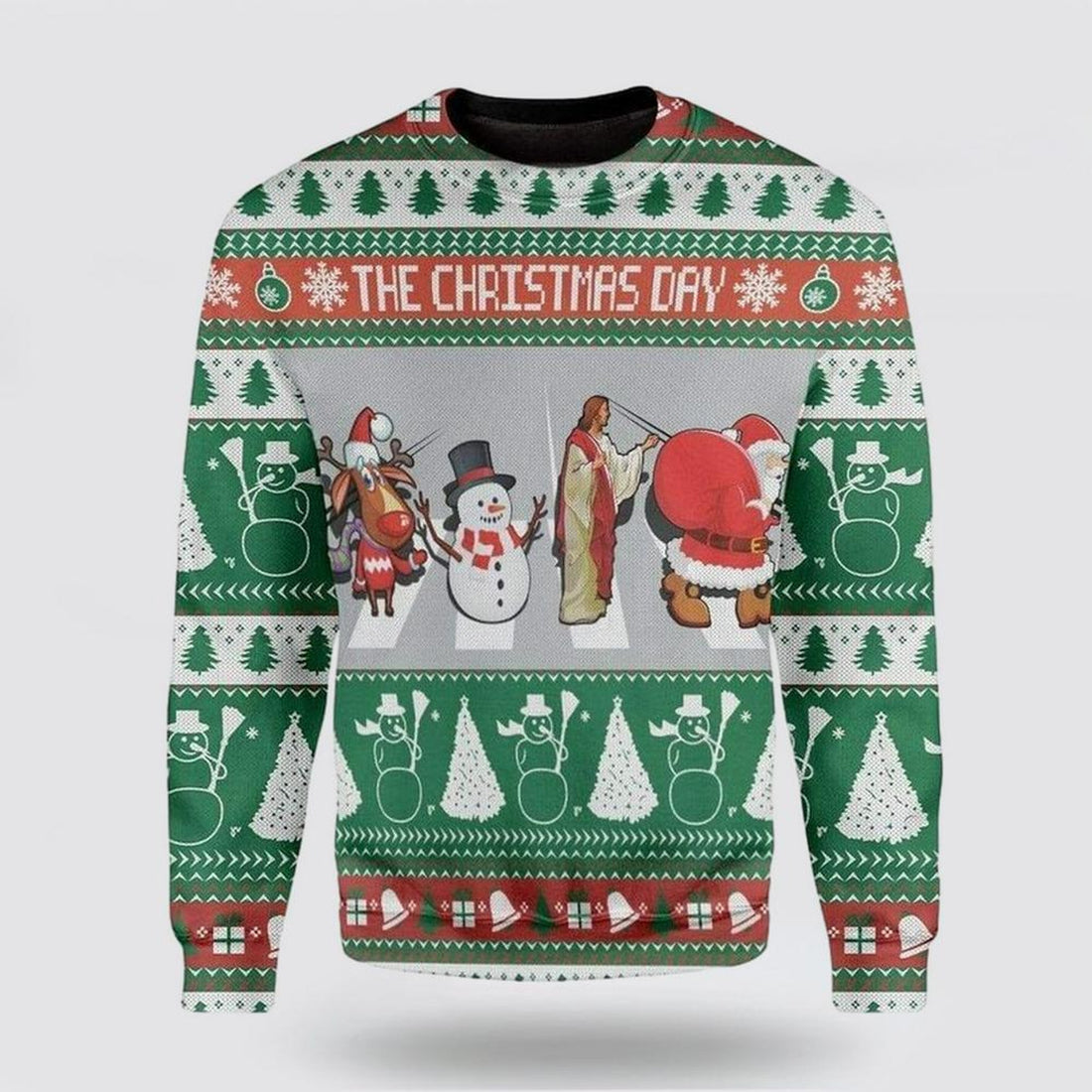 FUNSTUFFPRINT Christian Sweater, Jesus Santa Claus Ugly Christmas Sweater, Jesus Christmas Sweater, Jesus Saves Shirt Ugly  Sweater