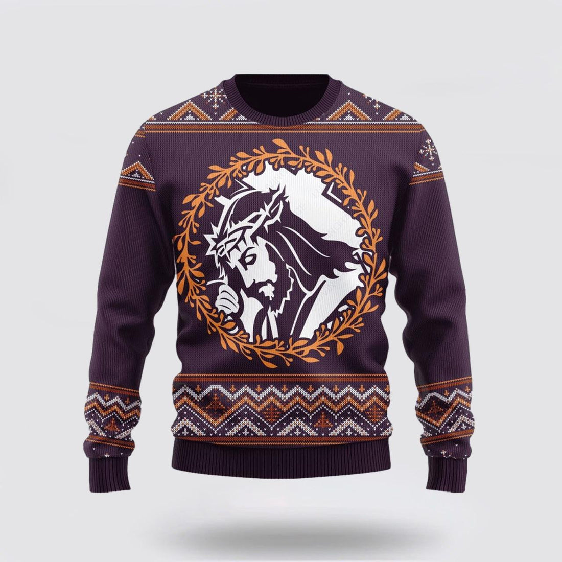 FUNSTUFFPRINT Christian Ugly Christmas Sweater, Christ God Faith Hope Love Ugly Christmas Sweater, Religious Christmas Sweaters Ugly  Sweater