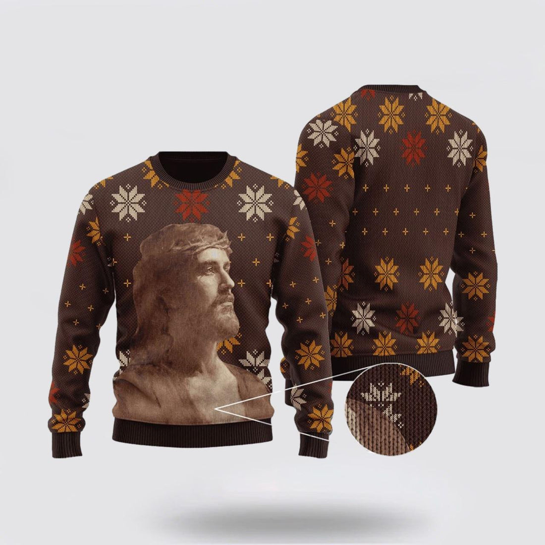 FUNSTUFFPRINT Christian Ugly Christmas Sweater, Christ God Ugly Christmas Sweater, Religious Christmas Sweaters Ugly  Sweater