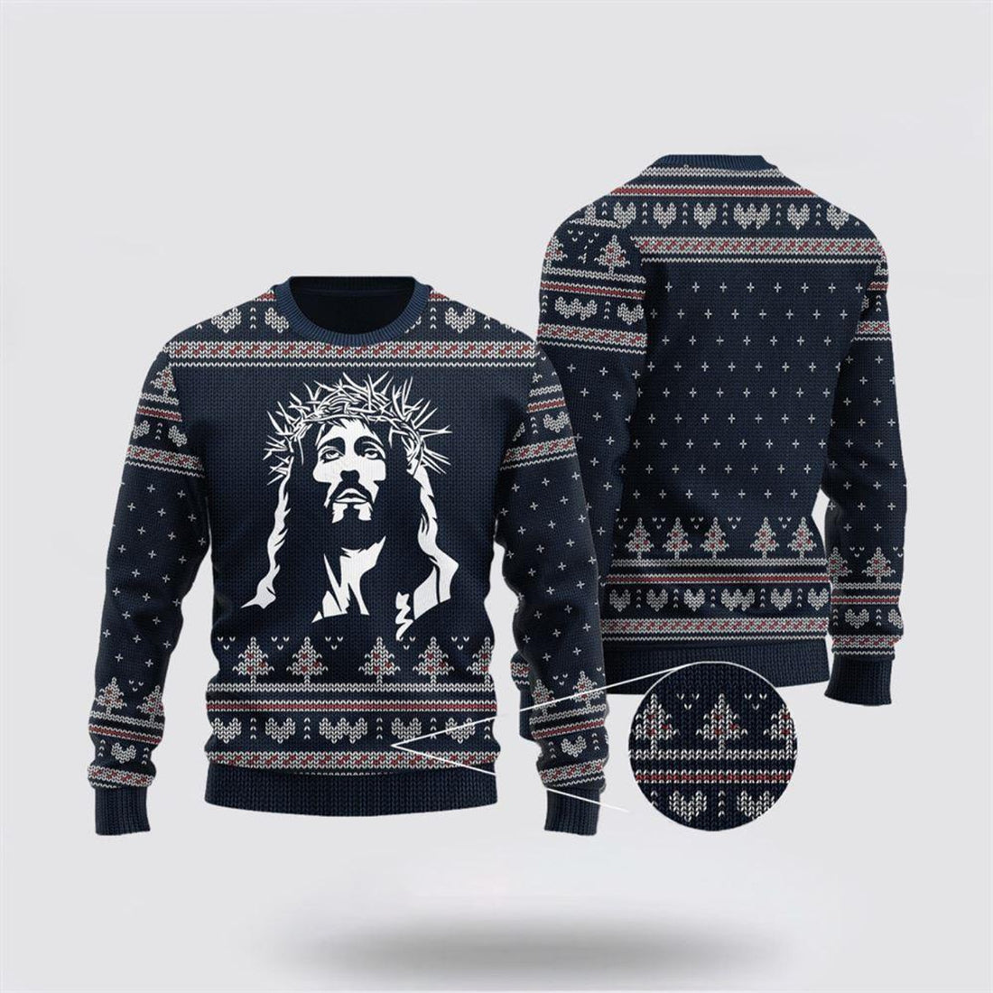 FUNSTUFFPRINT Christian Ugly Christmas Sweater, Christian God Ugly Christmas Sweater, Religious Christmas Sweaters Ugly  Sweater
